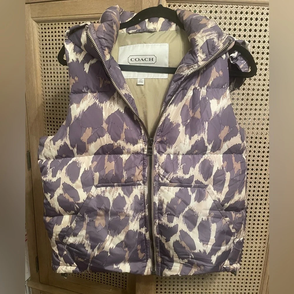 COACH  Size S/P Amimal Print Puffer Vest